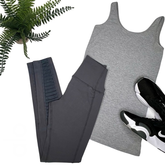 alo High Waist Moto Legging Gray Mixed Media Panel XS 2 4 - Picture 1 of 14